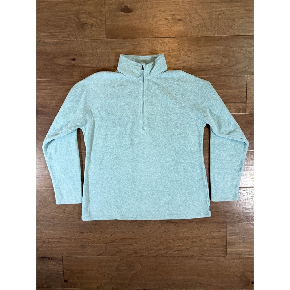 Eddie Bauer Womens Large‎ Mint Green Heathered Fleece 1/4 Zip Pullover Sweater